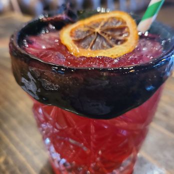 The Chicken Koop - Hibiscus Margaritas with Blueberry rim - New American Near Me - Whittier, California The Chicken Koop - Hibiscus Margaritas with Blueberry rim - New American Near Me - Whittier, California