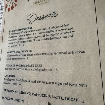 Silla Del Toro - Dessert menu - Tapas/Small Plates Near Me - Atlanta, Georgia