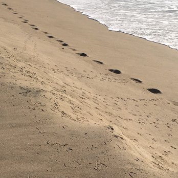 Dockweiler State Beach - Foot steps in the sand - Beaches Near Me - Playa Del Rey, California Dockweiler State Beach - Foot steps in the sand - Beaches Near Me - Playa Del Rey, California