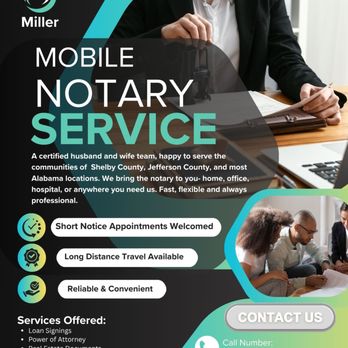 Miller Mobile Notary Service - Notaries Near Me - Pelham, Alabama Miller Mobile Notary Service - Notaries Near Me - Pelham, Alabama