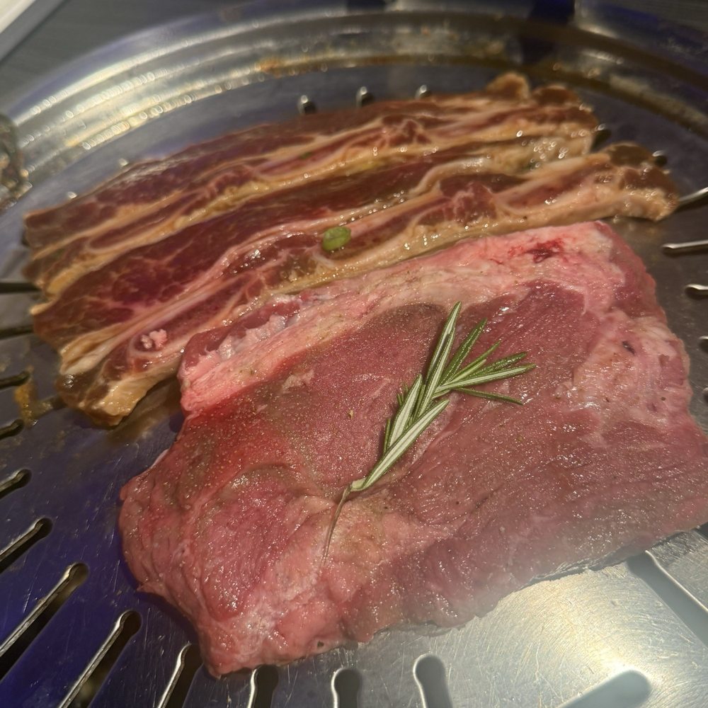 Gen Korean BBQ House - Pork belly and sirloin steak - Korean Near Me - Edison, New Jersey