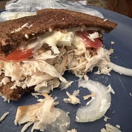 paper thin pumpernickel and chicken crumbs