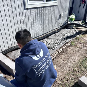 Heaven Seed Landscaping - Adding rock to decorate front house - Lawn Services Near Me Heaven Seed Landscaping - Adding rock to decorate front house - Lawn Services Near Me
