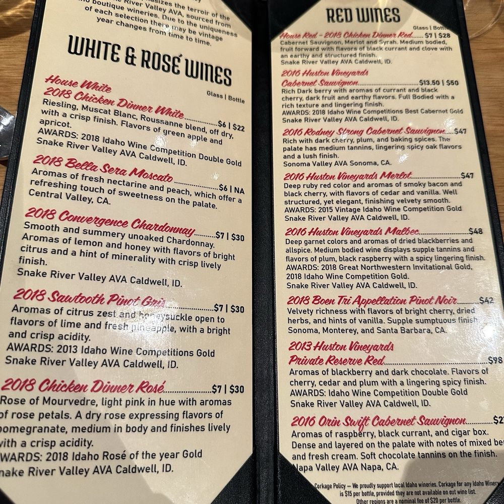 Wick’s Steak Place - Wine menu - Steakhouses Near Me - Declo, Idaho Wick’s Steak Place - Wine menu - Steakhouses Near Me - Declo, Idaho