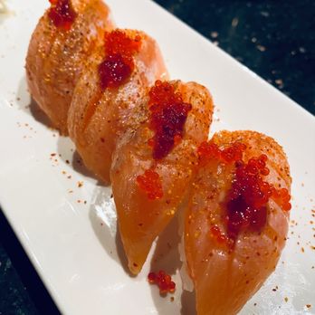 Mr Bin Sushi & Grill - Seared salmon belly with tobiko - Japanese Near Me - Cranford, New Jersey Mr Bin Sushi & Grill - Seared salmon belly with tobiko - Japanese Near Me - Cranford, New Jersey