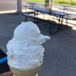 One scoop vanilla cone...yummo!