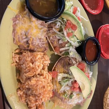 El Patron ABQ - Tosada, mashed bean and green and chile side - New Mexican Cuisine Near Me - Albuquerque, New Mexico