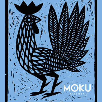 Moku Kitchen - Beautiful artwork by Scott Naauao on the menu cover - Cocktail Bars Near Me - Honolulu, Hawaii