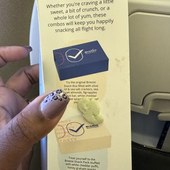 Breeze Airways - Literally everything I touched had gum on it - Airlines Near Me - Tampa, Florida