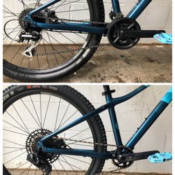 The Bike Lab - Before and after when they upgraded my bike from a 2x drive train to a 1X12 SRAM Eagle drive train