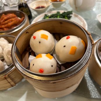 Triple Crown Restaurant - Puffy Egg Custard Tart (ft. the cutest pig faces) - Dim Sum Near Me - Chicago, Illinois Triple Crown Restaurant - Puffy Egg Custard Tart (ft. the cutest pig faces) - Dim Sum Near Me - Chicago, Illinois