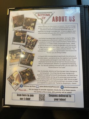 Menu photo 1 Bottoms Up Pizza Richmond, VA Menu photo 1 Bottoms Up Pizza Richmond, VA