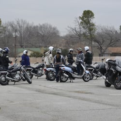 GO Motorcycle Training School - Students receiving instructions from RiderCoach.