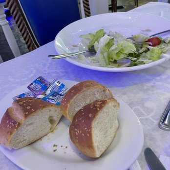 Hellas Restaurant - Greek salad and bread - Bakeries Near Me - Tarpon Springs, Florida