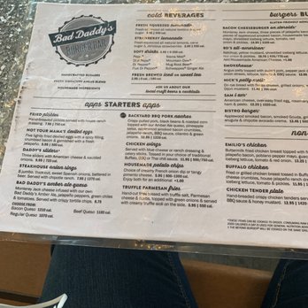 Bad Daddy's Burger Bar - Menu - Burgers Near Me - Murfreesboro, Tennessee