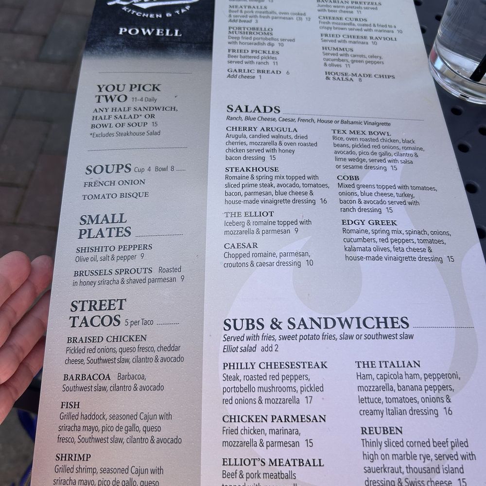 Elliot's Wood Fired Kitchen & Tap - Menu - Pizza Near Me - Powell, Ohio