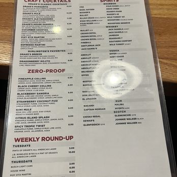 Drake's - Draft menu - Burgers Near Me - Burlington, North Carolina