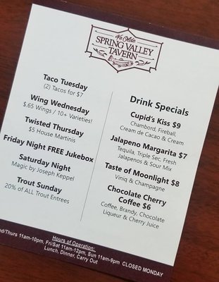 Menu photo 3 Ye Olde Spring Valley Tavern Bethlehem, PA Menu photo 3 Ye Olde Spring Valley Tavern Bethlehem, PA