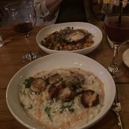 Scallops with risotto