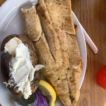 Lock View Restaurant - Whitefish and baked potato - Seafood Near Me - Sault Ste. Marie, Michigan