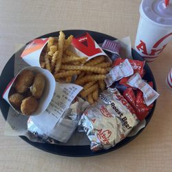 Arby's - Roast beef's, fries, jalapeno bites and yes, this was for two people, not just me.