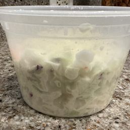Untouched coleslaw only 2/3 full Untouched coleslaw only 2/3 full
