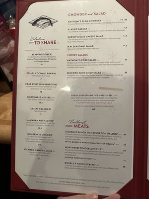 Menu photo 3 Anthony's HomePort Des Moines, WA