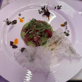 Spago - Big Eye Tuna Tartare - avocado, yuzu ponzu, marinated cucumber, nori rice crisp - New American Near Me - Las Vegas, Nevada