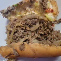 California Pizza & Wings - Cheesesteak Sub everything, including hots