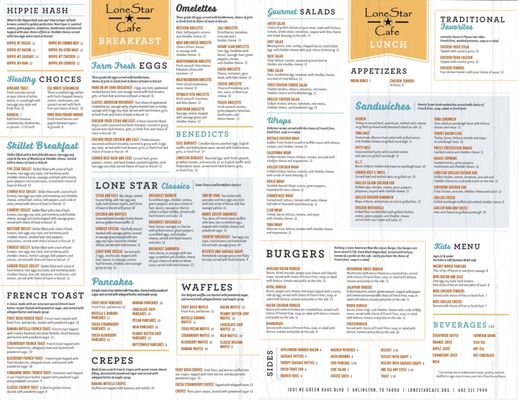 Menu photo 6 Lone Star Cafe Arlington, TX