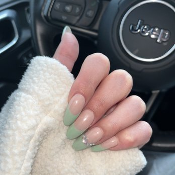 Chloe Nails & Spa - French Tip with rhinestones - Nail Salons Near Me - San Anselmo, California Chloe Nails & Spa - French Tip with rhinestones - Nail Salons Near Me - San Anselmo, California