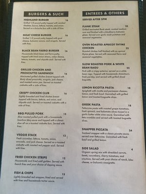 Menu photo 8 Highland House Restaurant Mount Shasta, CA