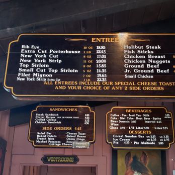 Steak Corral - The menu - Steakhouses Near Me - Whittier, California