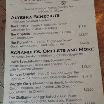 Aurora Bar and Grill - Breakfast/brunch menu - New American Near Me - Girdwood, Alaska