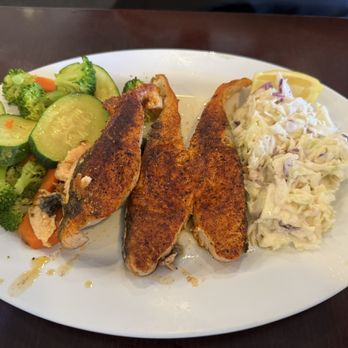 The City Fish - Grilled salmon with vegetables and coleslaw - Sandwiches Near Me - Morgan Hill, California The City Fish - Grilled salmon with vegetables and coleslaw - Sandwiches Near Me - Morgan Hill, California