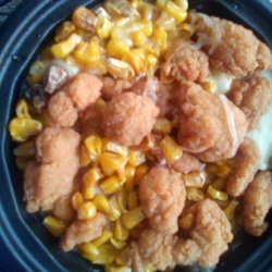 KFC - This is what I got when I went back to KFC and got my potato bowl because they messed up it has pieces of black corn