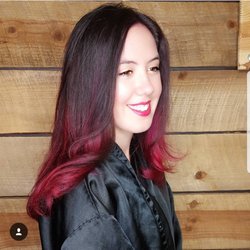 Evergreen Salon and Spa - Pink balayage for October!