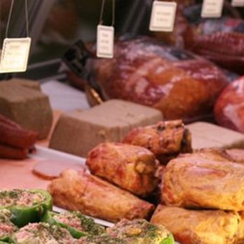 M & J Meats - a variety of meats displayed in a display case - Farmers Market Near Me - Bristol, Pennsylvania M & J Meats - a variety of meats displayed in a display case - Farmers Market Near Me - Bristol, Pennsylvania