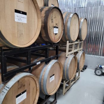 IG Winery & Tasting Room - barrels stacked on pallets - Wineries Near Me - Cedar City, Utah