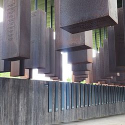 Pillars with names of people lynched in the states and years