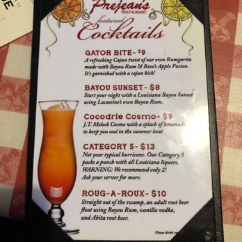 Prejean's - Special cocktails - Cajun/Creole Near Me - Lafayette, Louisiana Prejean's - Special cocktails - Cajun/Creole Near Me - Lafayette, Louisiana