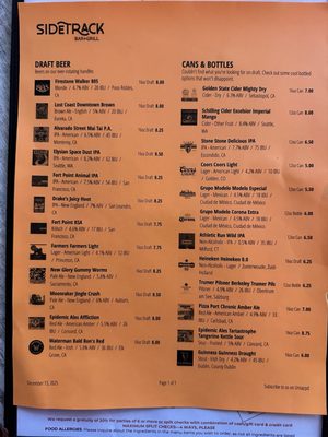 Menu photo 5 Sidetrack Bar + Grill Pleasanton, CA