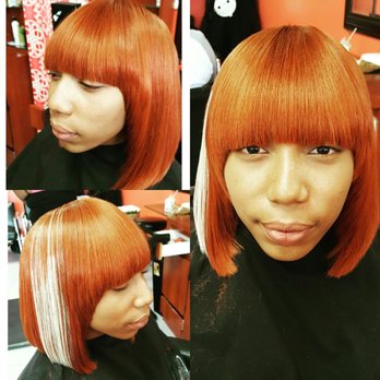 Supreme Touch - Full install weave Bob style with bangs - Hair Salons Near Me - Uniondale, New York Supreme Touch - Full install weave Bob style with bangs - Hair Salons Near Me - Uniondale, New York