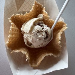 Freezy’s Creamery - Butter pecan in a waffle bowl.