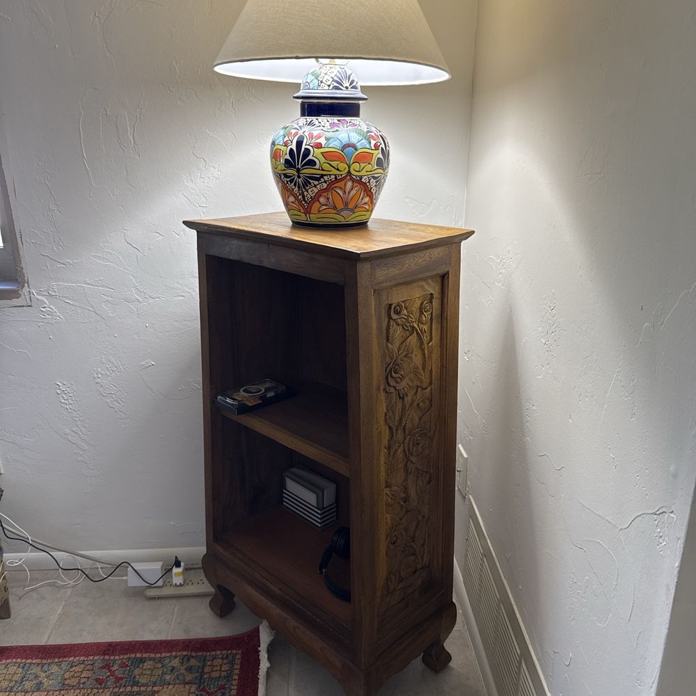 Que Bonita - Talavera lamp and hand carved shelf. - Furniture Stores Near Me - Tucson, Arizona