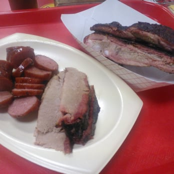 Bodacious Bar-B-Q - Half pound of ribs and a quarter pound each of brisket and sausage - Barbeque Near Me - Longview, Texas