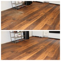 Daisy Fresh Floor Care - The resident was unable to remove the ground in cat litter dust embedded in this vinyl floor. Daisy Fresh Floor Care got it clean!