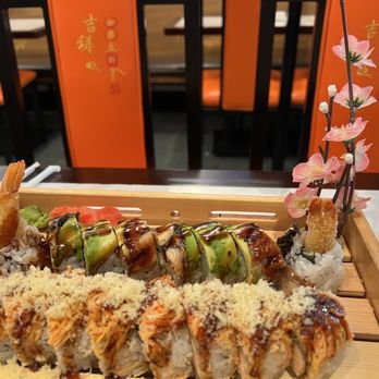 Aji Sushi - Dragon Roll and Salmon Crunch Roll - Sushi Bars Near Me - New Lenox, Illinois Aji Sushi - Dragon Roll and Salmon Crunch Roll - Sushi Bars Near Me - New Lenox, Illinois