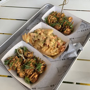 Boxi Park - Bang Bang Shrimp, Lobster Lobster & Hollandaise Waffle Fries - Bars Near Me - Orlando, Florida