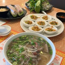 Pho Special Combo - Pho Phuoc Loc Tho, Banh Beo, Grilled Pork Spring Rolls - Nem cuon